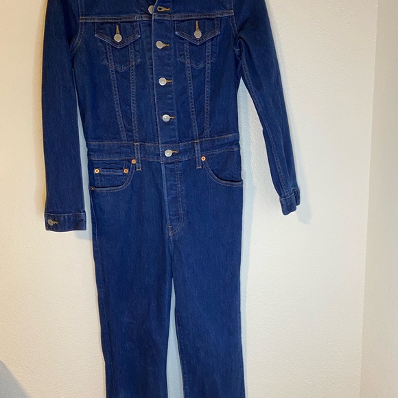 Levi's Pants - Women’s Levi’s Iconic Jumpsuit Dark Wash Blue Mechanics Overalls Utility Size S